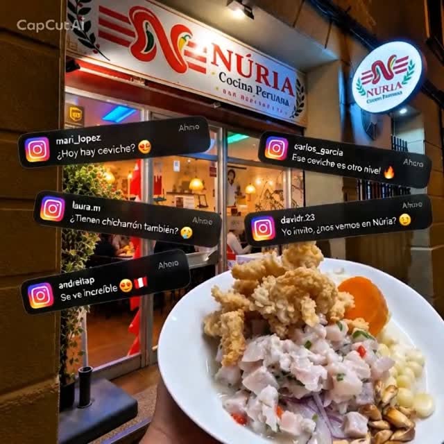 Fachada del restaurante Núria Cocina Peruana en Manresa