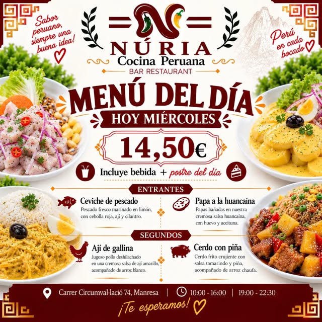 Menú del día del miércoles